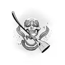 Softball player with a skeleton bat tattoo design idea