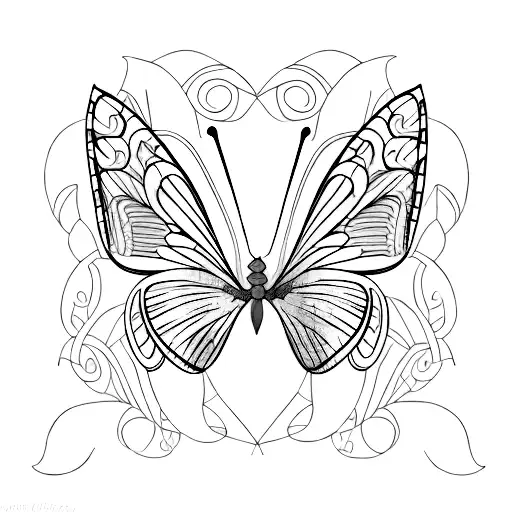 A beautiful minimalist tattoo of Davi and Clarice's names intertwined with butterfly wings tattoo design idea
