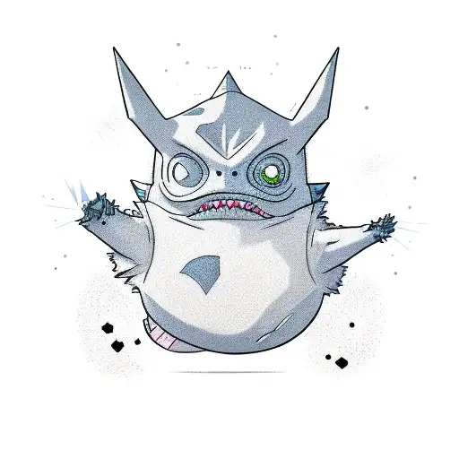 gengar and mew  tattoo design idea