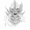 Asta from Black clover demon tattoo design idea