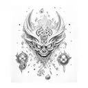 Asta from Black clover demon tattoo design idea