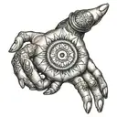 kurdish sun on the hand tattoo design idea