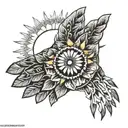 kurdish sun on the hand tattoo design idea