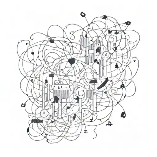 a tangle of wires spelling beautiful tattoo design idea