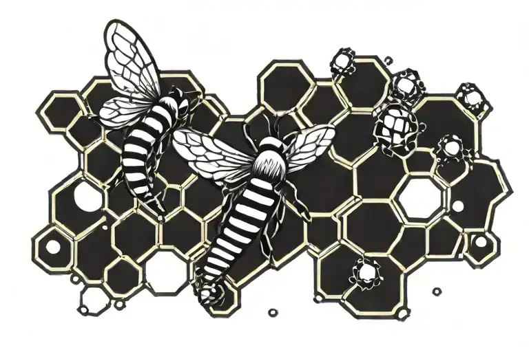 honeycomb pattern tattoo design idea
