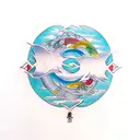 matching tattoos, siblings, opposites, four elements, light an shadow  tattoo design idea