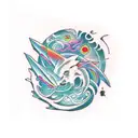 matching tattoos, siblings, opposites, four elements, light an shadow  tattoo design idea