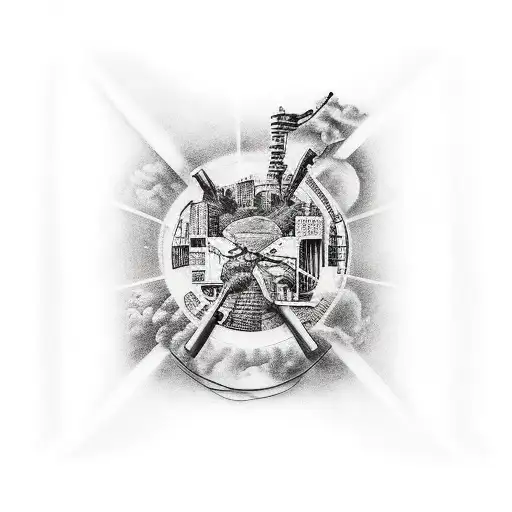 tattoo art surrounding the concept and the sentence "everything for the family" tattoo design idea