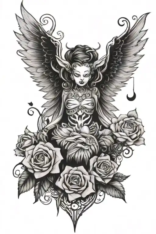 good night tattoo design idea