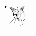 a cat and a butterfly tattoo design idea