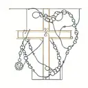 cross surrounded with rosary wrapped tattoo design idea
