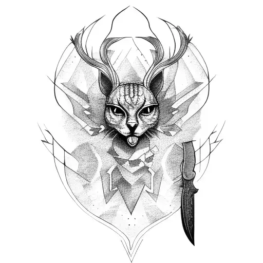 knife photo camera tattoo design idea