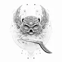 knife photo camera tattoo design idea