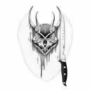 knife photo camera tattoo design idea