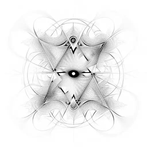 fractal electric static lightning circles tribal tattoo design idea