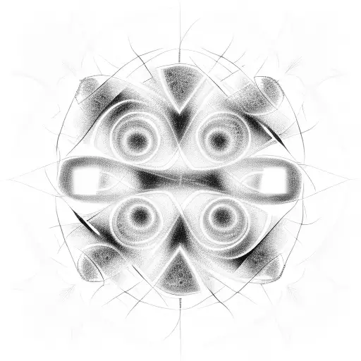 fractal electric lightning circles tribal tattoo design idea