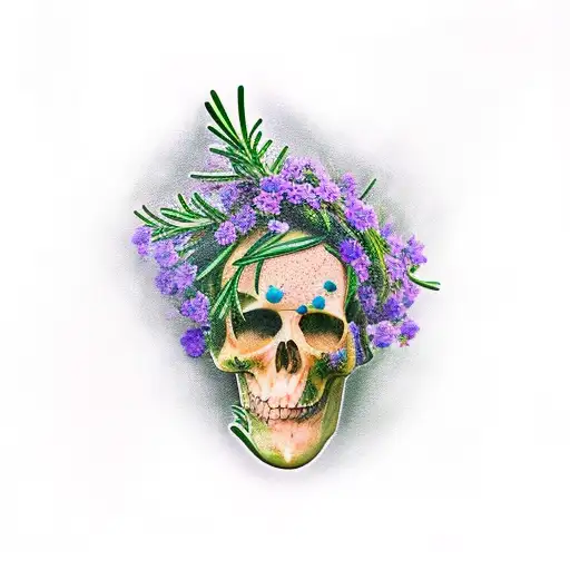 rosemary tattoo with flower  tattoo design idea