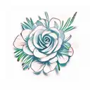 rosemary tattoo with flower  tattoo design idea