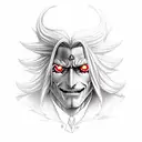 Create a realistic portrait of Alucard from Hellsing with a PS5 controller in his hand tattoo design idea