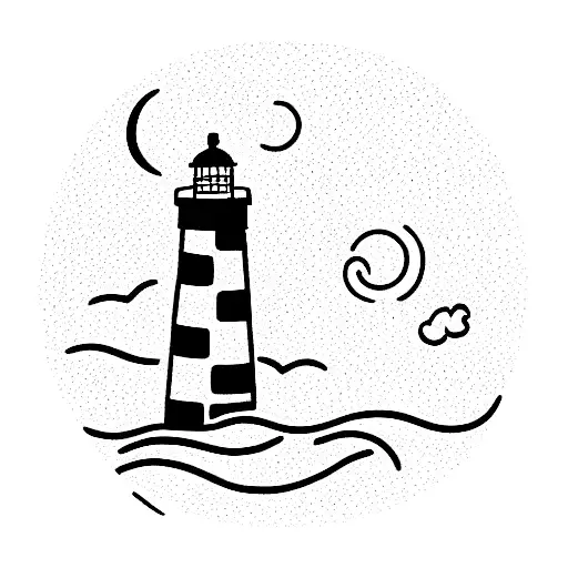 Lighthouse Sunset Temporary Tattoo - Etsy