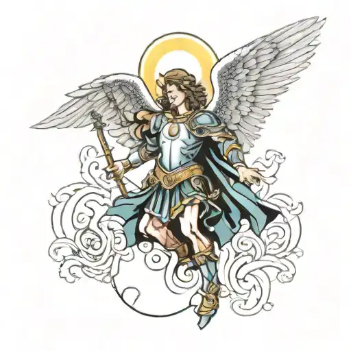 st michael archangel tattoo design idea