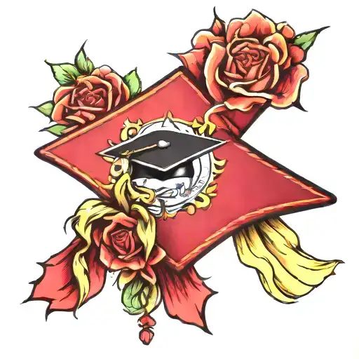 graduation cap tattoo design idea