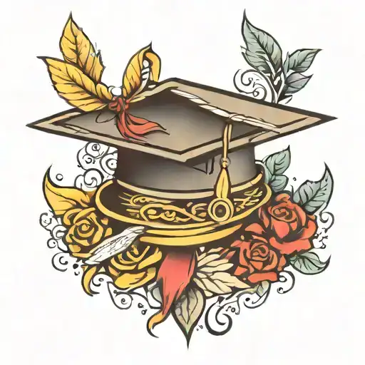 graduation cap BFA tattoo design idea
