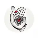 hand tattoo in traditional american style with the words "be better" and a flower in black and red tattoo design idea