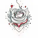 hand tattoo in traditional american style with the words "be better" and a flower in black and red tattoo design idea