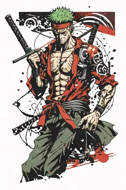zoro showing his loyalty respect tattoo design idea