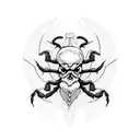 scorpion with skulls tattoo design idea