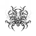 scorpion with skulls tattoo design idea
