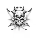 scorpion with skulls tattoo design idea