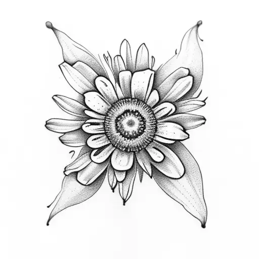 Two pocket watches surrounded by flowers. mix of Daisy, Tulip, marigold and Cosmo  tattoo design idea