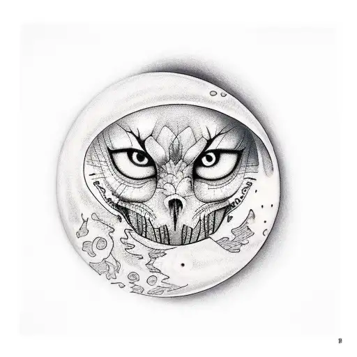 moon with date 2005 and 2008 tattoo design idea