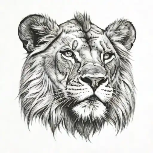 lion standing tattoo design idea