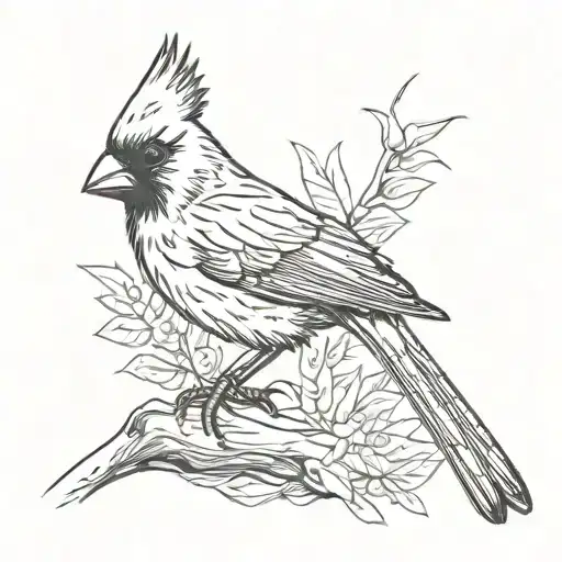 cardinal bird tattoo design idea