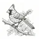 cardinal bird tattoo design idea