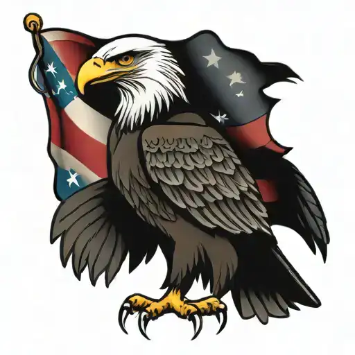 patriotic eagle flag  tattoo design idea