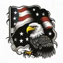 patriotic eagle flag  tattoo design idea