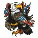 patriotic eagle flag  tattoo design idea