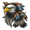 patriotic eagle flag  tattoo design idea