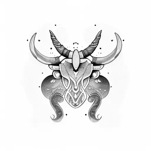 taurus and picses star signs basic tattoo design idea