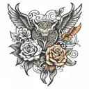 3 overlapping tattoos inspired tattoo design idea