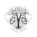 A family tree intertwined with welding tools and equipment, symbolizing the strong bond between family and work tattoo design idea