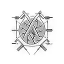 A family tree intertwined with welding tools and equipment, symbolizing the strong bond between family and work tattoo design idea