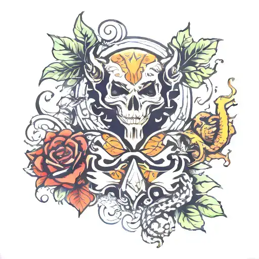 georgia , florida  roots tattoo design idea