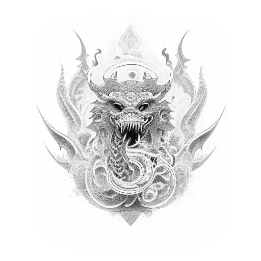 naga tailandesa tattoo design idea