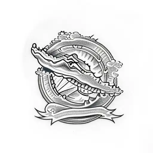 Alligator tattoo design idea