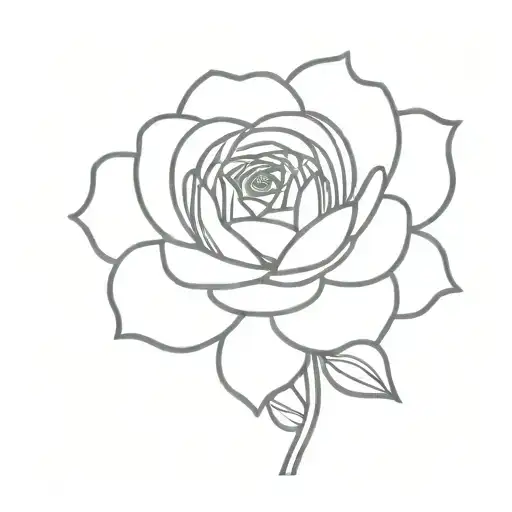 Ranunculus flower tattoo design idea